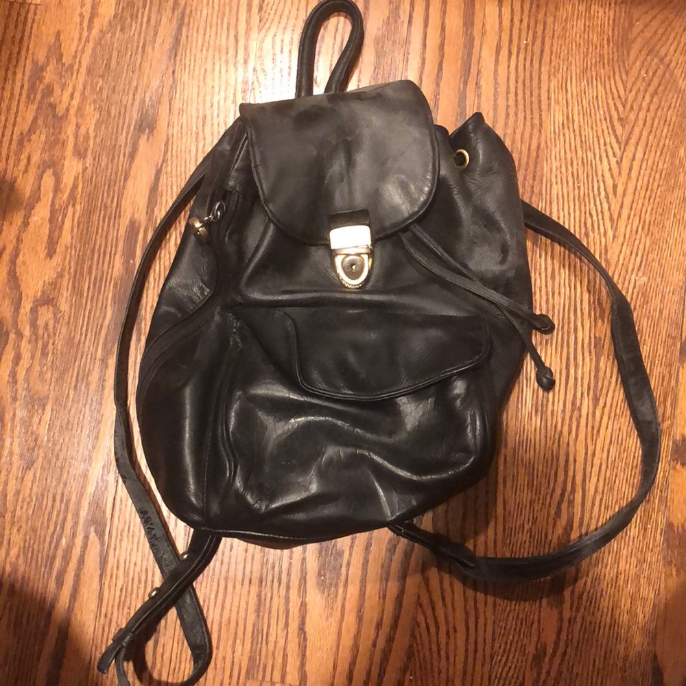 Black backpack purse